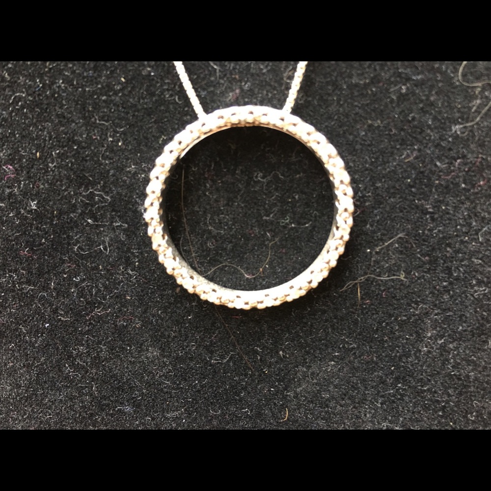 Sterling and diamond infinity necklace